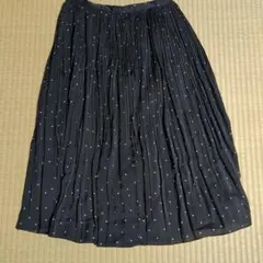 MERCURYDUO プリーツスカート 黒 ドット模様