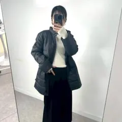 【Crocodile】　ロング ダウンジャケット ブラック 軽量 防寒 LL