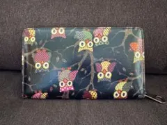 ふくろう 長財布 ファスナー