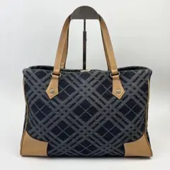 美品　BURBERRY BLUE LABEL ノバチェック デニム トートバッグ
