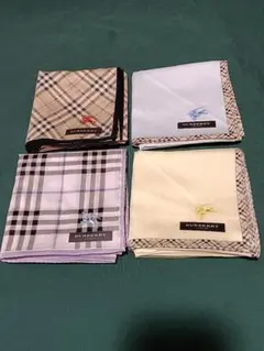 Burberry バーバリー ハンカチ 4枚　まとめ売り ①のサムネイル