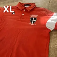 ゴルフウェア　ルコックスポルティフ　メンズポロシャツ 赤 半袖 XLサイズ