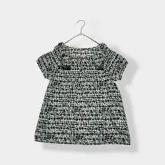 Chez toi シェトワ 総柄 リボン シアー 半袖 ブラウス グレー系 Mのサムネイル