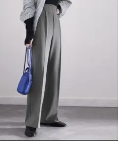 ウール調セミフレアセンタープレスパンツ