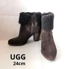 ​未使用級✦UGG チャーリー 2WAY スエード ムートンブーツ 24cm 茶