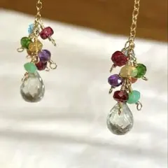 天然石♡ピンクアメジストのフルーツバスケットピアス14kgf - メルカリ