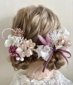 卒業式　成人式　七五三　前撮り　髪飾り　ピンクリボン