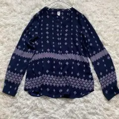 GAP ギャップ　ネイビー　紺色　パープル　紫　長袖ブラウス　カットソー