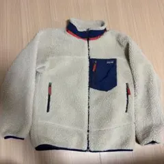 patagonia フリースジャケット キッズレトロX クリーム/ネイビー