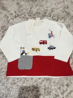 【新品未使用】刺繍長袖Tシャツ90センチ