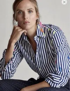 美品 ポロラルフローレン シャツ スプラッターペイント XS RELAXED