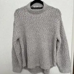 nano universe ボア素材 グレー 長袖ニット