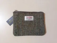 新品 Harris Tweed チェック フラットポーチ ハリスツイード ②のサムネイル
