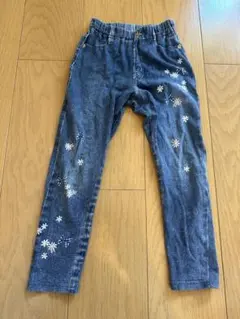 メゾピアノ 転写柄プリントデニムレギンス　110cm