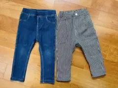 ✳︎美品✳︎petit main &無印　パンツ2点セット サイズ80&90