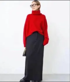 Deuxieme Classe Cropped タートルネックニット　レッド