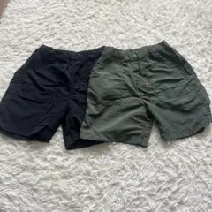 美品2枚セットユニクロ黒カーキポケット付きショートパンツギアショートパンツ120