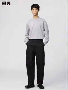 uniqlo u ユニクロU ワイドフィットチノ ブラック 79