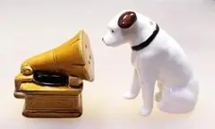 ビクター犬と蓄音機　調味料入れ　陶器製 昭和レトロ