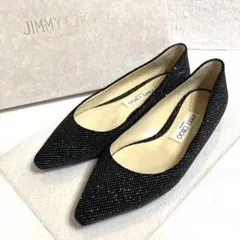 極美品　ジミーチュウ　グリッター　ブラック　23.5