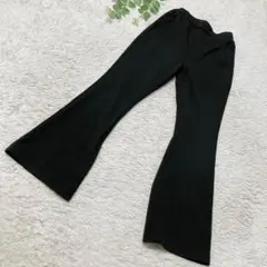 repipiarmario ブーツカットイージーパンツ　黒　S　ウエストゴム
