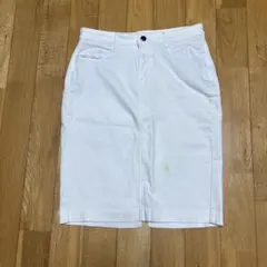 ホワイト タイトスカート ひざ丈のサムネイル