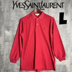 イブサンローラン　コットン長袖ポロシャツ　L ライセンス時期物デッドストック