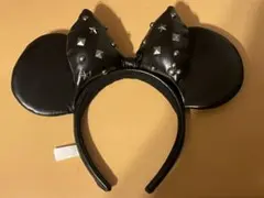 スタッズ付きブラックミニーマウス耳カチューシャ