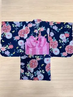 ★超美品★ 組曲 浴衣 セパレートタイプ ネイビー L 120 130のサムネイル
