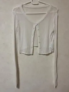 GRL シアーリブカーディガン ホワイト