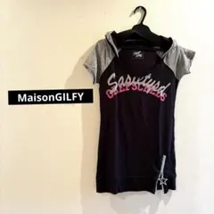 ★ maisonGILFY Tシャツ　フード　y2k 平成ギャル　ブランド★のサムネイル