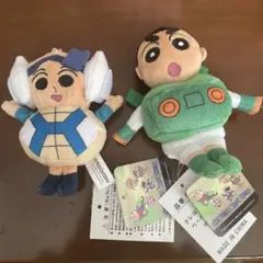 新品 クレヨンしんちゃん ペーパーロボット マスコット ガンダムロボ 2点セット