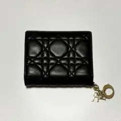【美品】 DIOR Dior ディオール ミニウォレット 二つ折り 財布 黒
