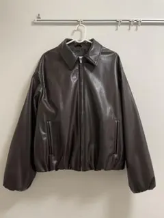 ZARA フェイクレザージャケット　ダークブラウン