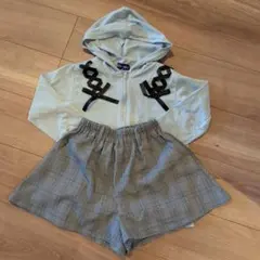 140cm薄手パーカーとショートパンツセット