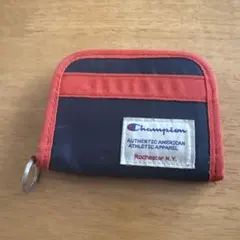 Champion 二つ折り財布 ネイビー×オレンジ
