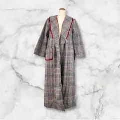 3038 美品 カモイヨウコ デザイン 羽織りコート ガウンコート 腰紐あり