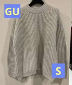 GUジーユーリブ編み 長袖ニットセーター