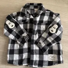 petit main スヌーピー チェックシャツ