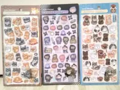 【正規品】ボンボンドロップシール　和柄　柴犬　和犬　忍者　3枚セット