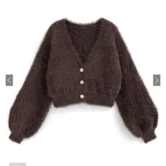 GRL ビジューボタンラメシャギーニットカーディガン