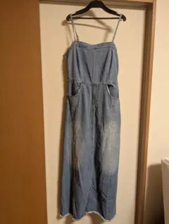 デニムキャミソールロングワンピース
