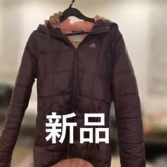 adidas アディダス 中綿ジャケット フード付き パープル ピンク