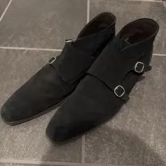 【アッキー専用】黒スエード ダブルモンクストラップシューズ
