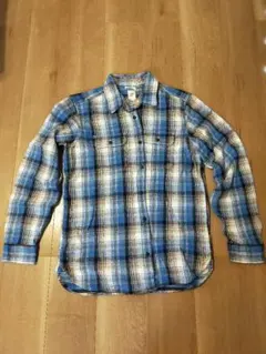 GAP 青と白のチェック柄 ネルシャツ　Mサイズ