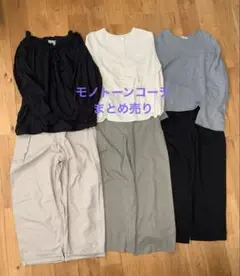 モノトーンコーデ シンプルコーデ 6点 まとめ売り ブラック ホワイト 秋服
