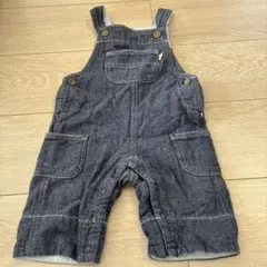 デニムオーバーオール 80 ダークブルー