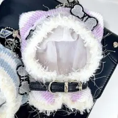 ✲10～12㎝ぬい服 猫耳パーカー パープル 紫色いつぬいあんスタ 着ぐるみ