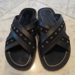 JIMMY CHOO ブラック レザー サンダル