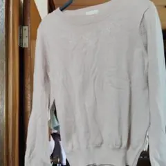 index ベージュ 長袖ニットセーター